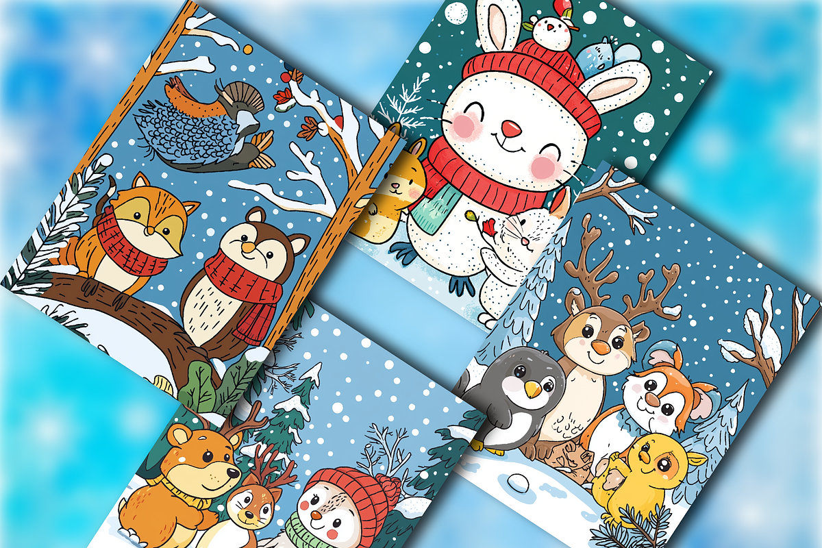 200 Winter Animas Coloring Pages, a Seasonal Illustration by BrandlyTemplate (Photo 2 of 4)