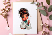 Quirky Girl New Year Clipart, an Illustration by SinaCreation (Thumbnail 8 of 11)