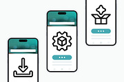 50 SaaS Dashboard Icons, an Outline Icon by Side Project (Thumbnail 6 of 8)