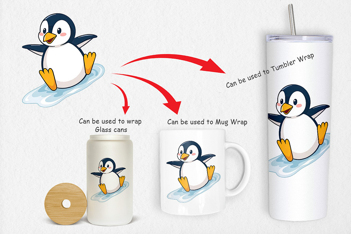 Sliding Penguin Clipart, a Graphic by Artnoy (Photo 4 of 5)
