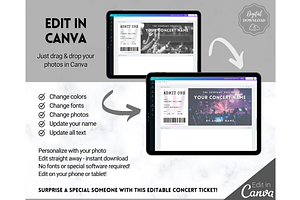 Editable Concert Ticket Template