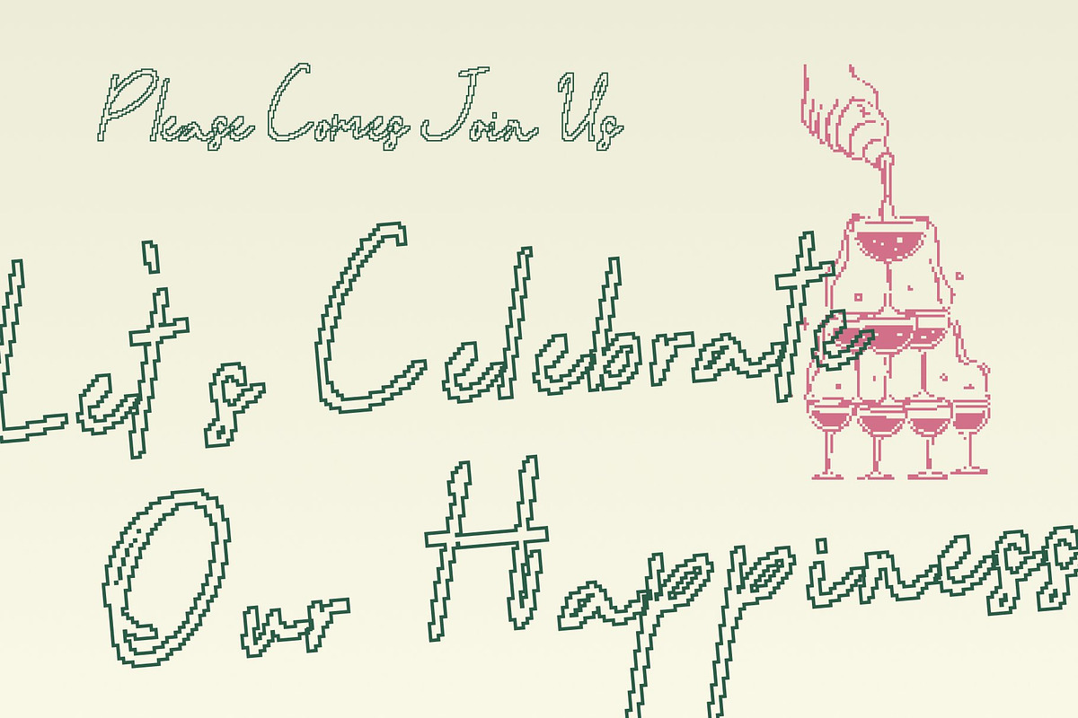 CS Galysia Pixel, a Script Font by Craft Supply Co. (Photo 3 of 8)