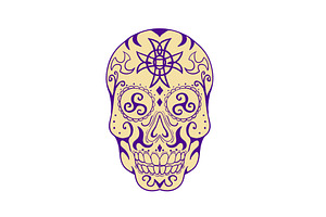 Mexican Skull With Triskele And Cel