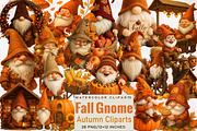 Fall Gnome Clipart Autumn  Bundle., an Illustration by SVGArt (Thumbnail 1 of 8)