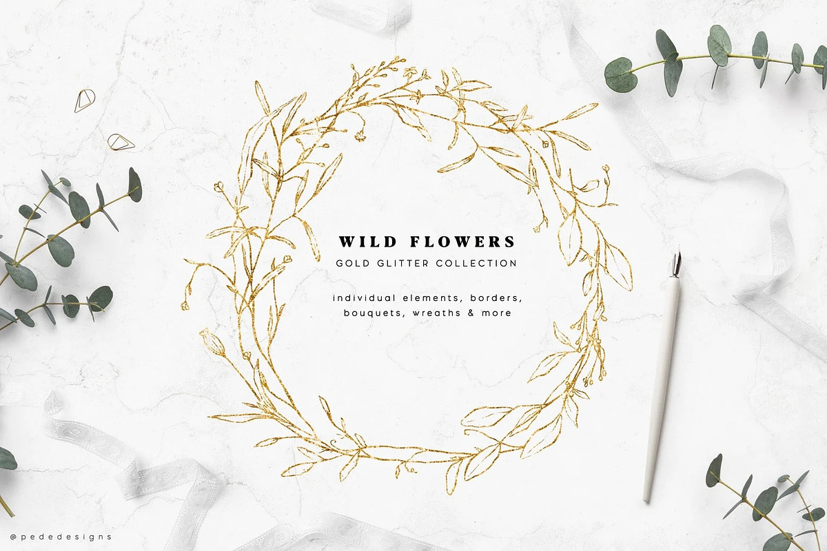Gold Textures & Elements Bundle, a Texture Graphic by PeDe Designs (Photo 4 of 11)