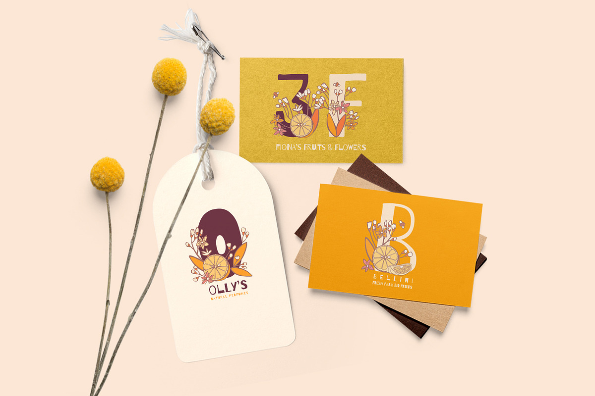 Orange garden monograms, a Decorative Illustration by julianaapina (Photo 6 of 7)