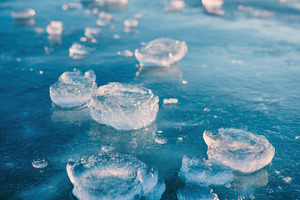 Lake with frozen water, a Nature Photo by Virgo Studio