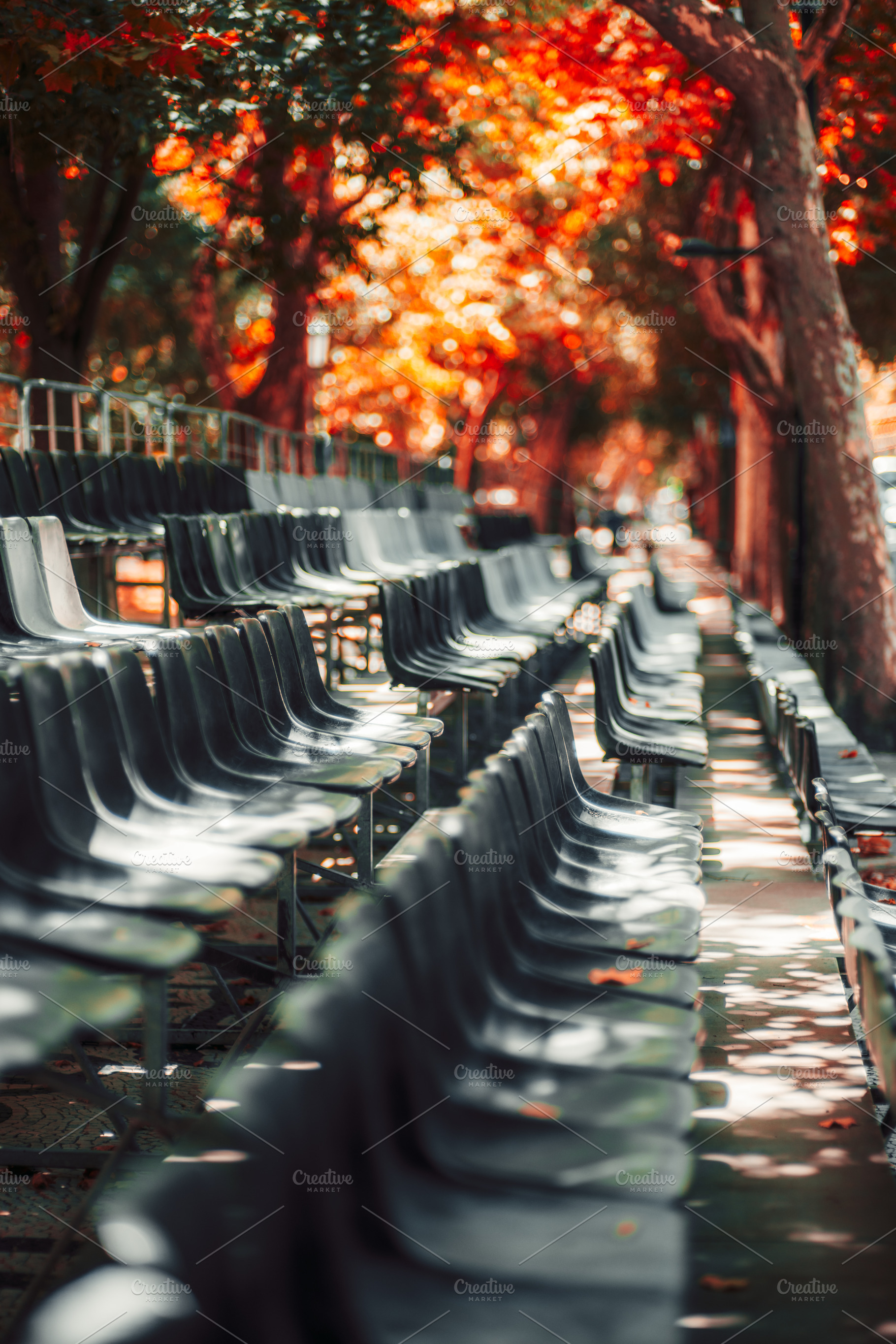 Empty Outdoor Event Seating, an Architecture Photo by SkyNext