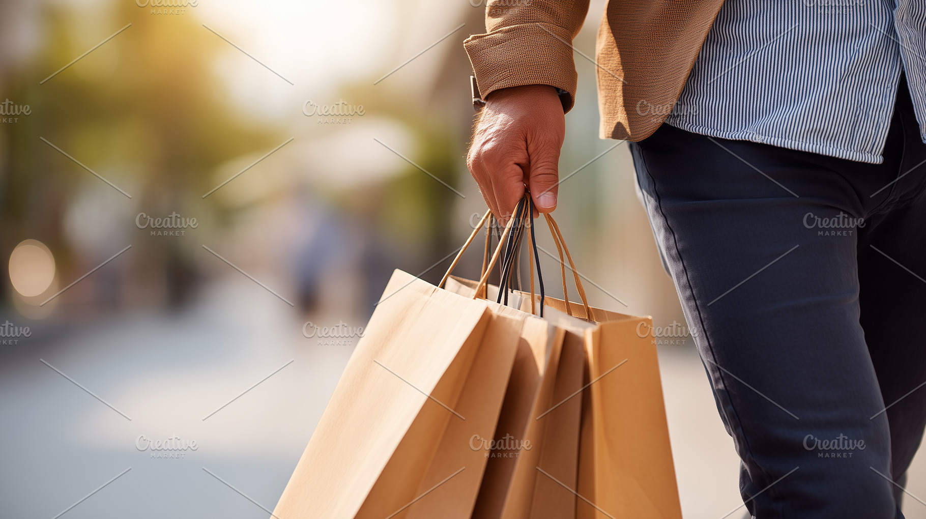 Close up on a man carrying shopping, a Person Photo by MistyDay