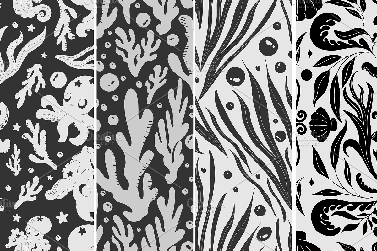 Octopus Ocean Cute Dark Academia, a Pattern Graphic by Little Creative Scribbles (Photo 4 of 13)