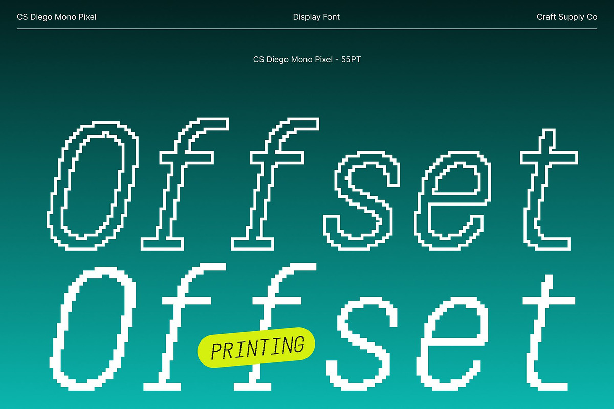 CS Diego Mono Pixel, a Sans Serif Font by Craft Supply Co. (Photo 2 of 8)