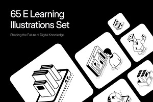E-Learning Isometric Illustrations, a Technology Illustration by Vectors Market