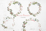 Winter Berries Christmas Watercolour, a Decorative Illustration by whiteheartdesign (Thumbnail 3 of 14)