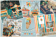 Amusement Park watercolor clip art, an Illustration by ARTerria (Thumbnail 7 of 9)