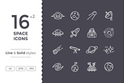 Space Icons, a Solid Icon by filborg (Thumbnail 1 of 2)