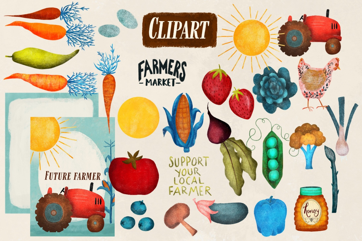Hand Drawn Farmers Market, an Illustration by Bridgett Stahlman Design (Photo 3 of 6)