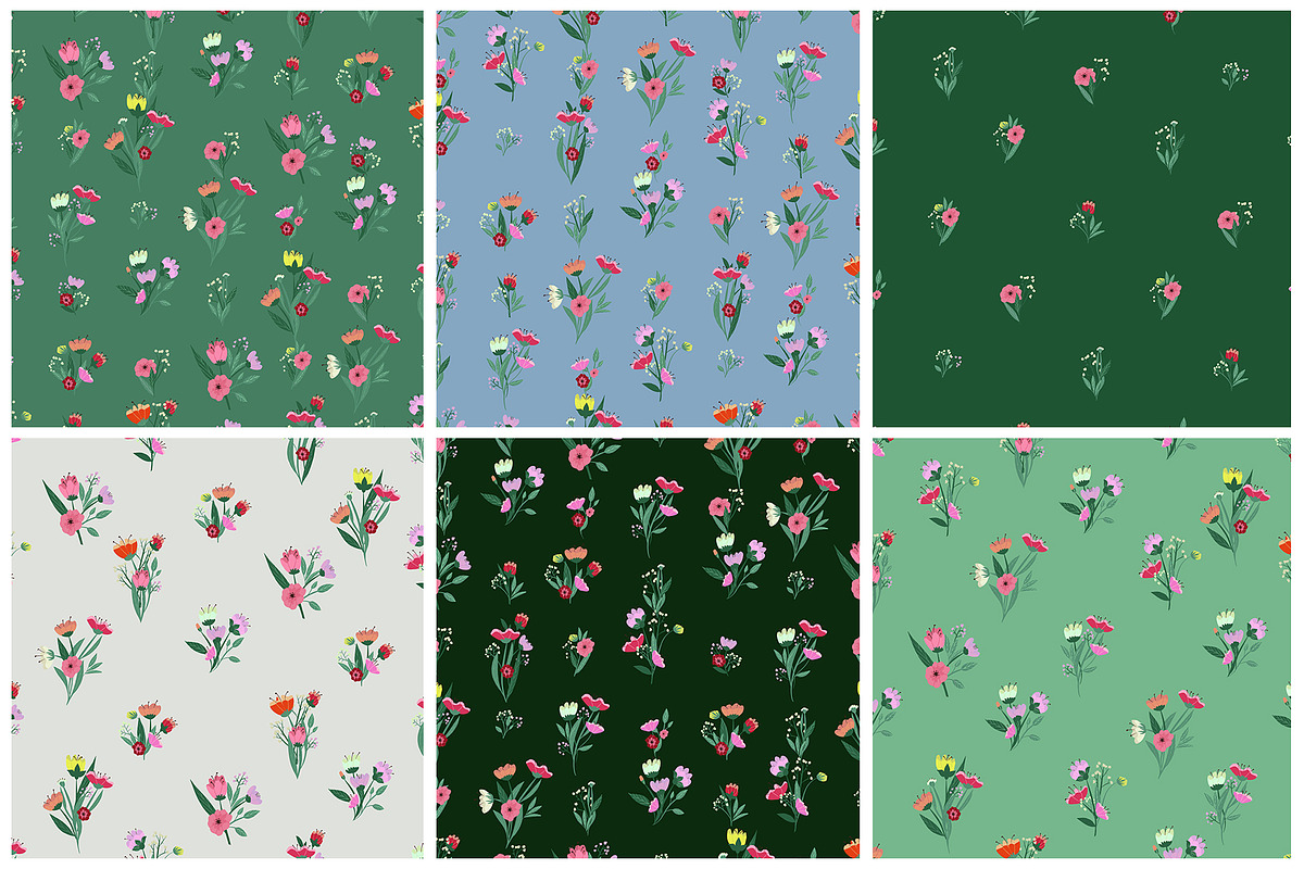 48 vector floral patterns, a Pattern Graphic by Alena Stoyko design (Photo 12 of 19)