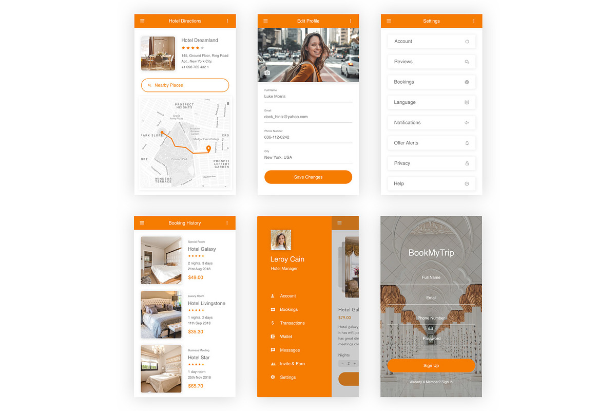 Hotel Booking & Reservation UI Kit, an UI Kit Template by themelove