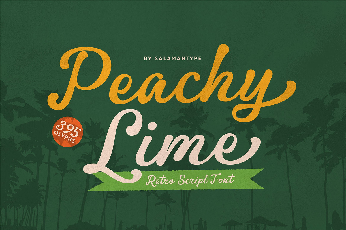 Peachy Lime – Retro Script Font, a Script Font by Salamahtype (Photo 1 of 8)