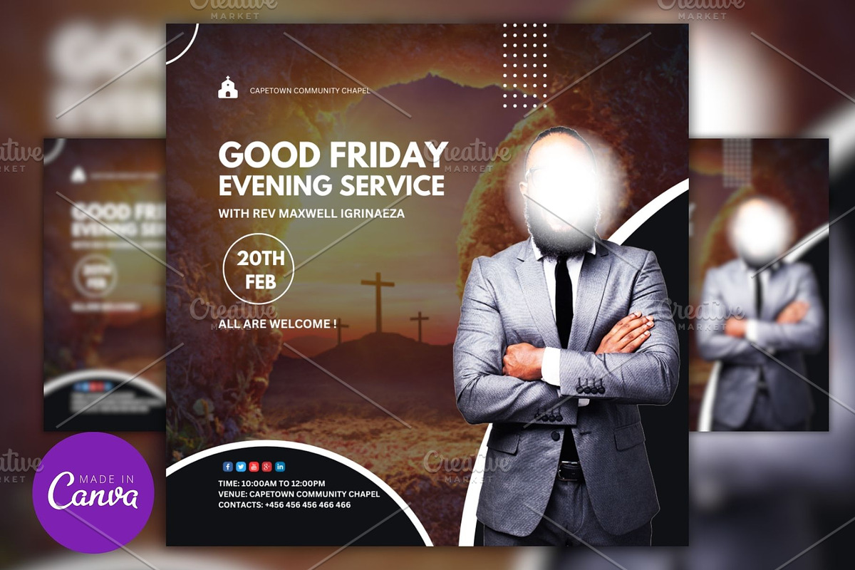 Good Friday Service Flyer Template, a Social Media Template by Mishek Munene (Photo 4 of 4)