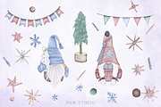 Christmas Gnomes Family Clipart, an Illustration by PawGraphic (Thumbnail 2 of 10)