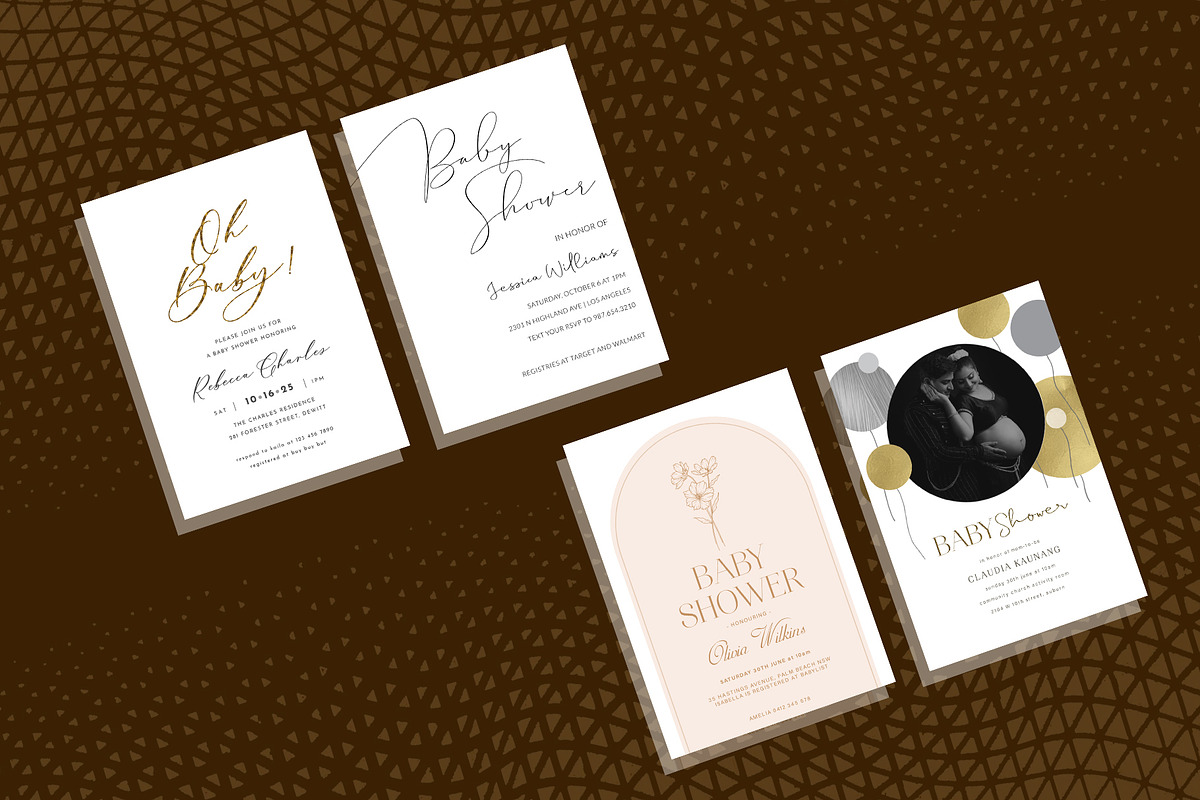 20 Baby Shower Invitation Card Pack, an Invitation Template by DesignGenix (Photo 3 of 3)