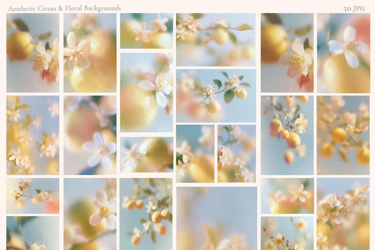 Mediterranean Blur lemon backgrounds, a Background Graphic by 60secondsArt (Photo 14 of 14)