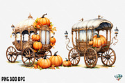 Pumpkin Chariot Watercolor, an Illustration by Gemstone (Thumbnail 10 of 12)