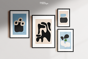 DIN A Black Wood Frame Mockup PSD