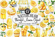Watercolor Flavorful Lemon Clipart, an Illustration by Designking (Thumbnail 1 of 4)