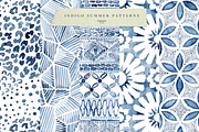 Watercolor Indigo Summer Patterns, a Pattern Graphic by JSquarePresents (Thumbnail 3 of 11)