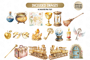 Watercolor Wizard School Clipart, a Decorative Illustration by TatiMockup (Thumbnail 3 of 4)