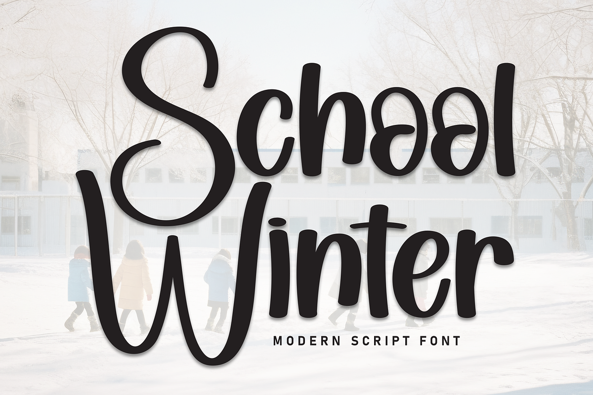 School Winter | Script Font, a Script Font by Scratchones (Photo 1 of 8)