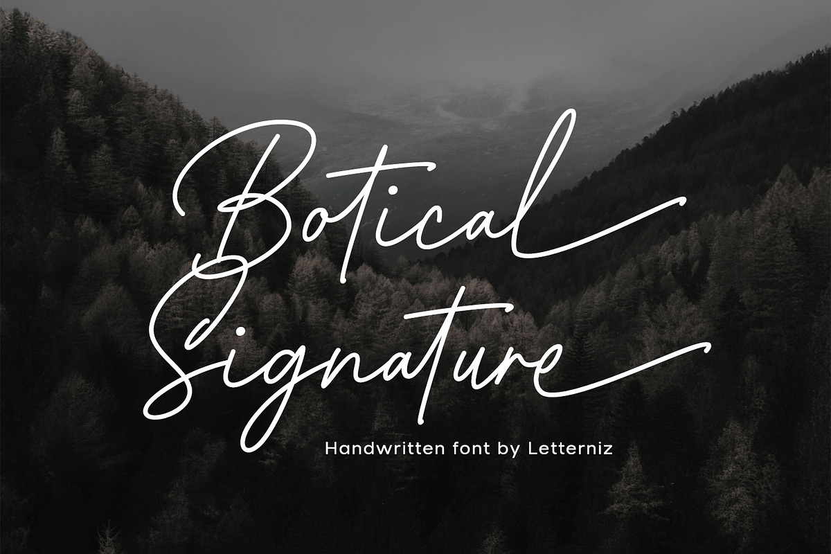 Botical Handwritten Signature Font, a Script Font by nizarbagasm (Photo 1 of 8)