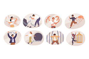 People breaking ties. Men and women, a Person Illustration by YummyBuum