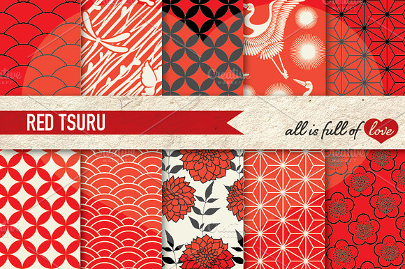 10 Japanese Background Patterns Pack preview 5