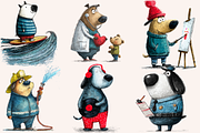Whimsical Dogs With Big Jobs, an Animal Illustration by PrintHaven Designs (Thumbnail 6 of 10)