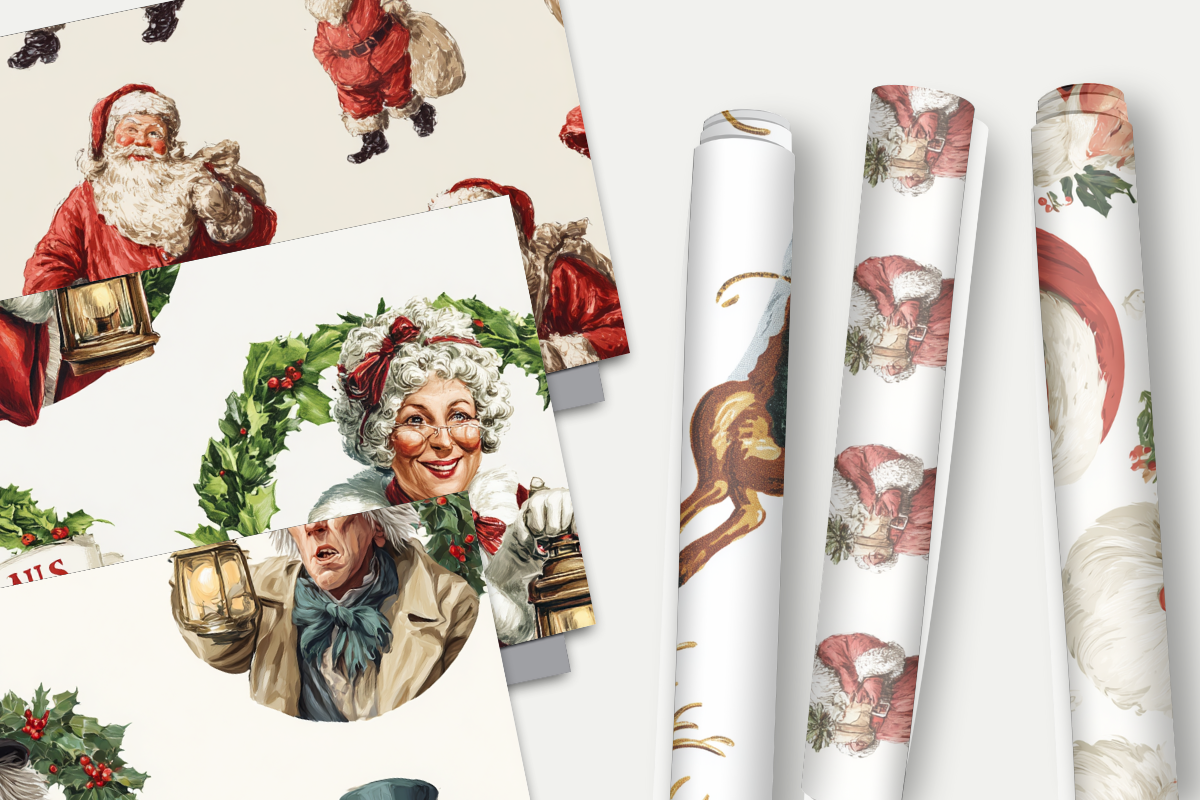 Vintage Christmas Seamless Pattern, a Pattern Graphic by Sian Elizabeth Designs (Photo 2 of 7)