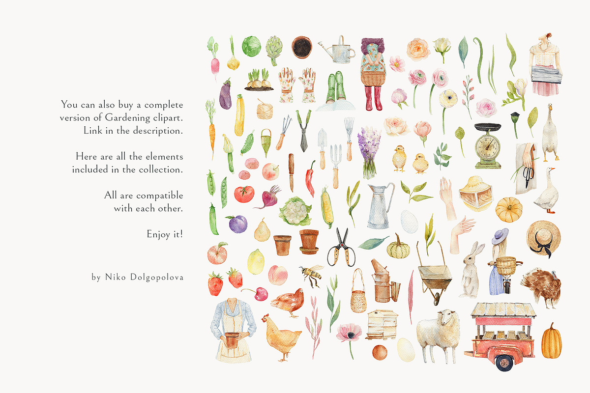 Watercolor Vegetables And Fruits, an Illustration by NiKO (Photo 5 of 6)