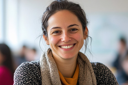 A Smiling Teacher in Classroom, a School & Education Photo by Virgo Studio