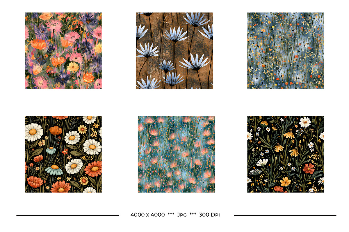 Wildflower Vintage Art Designs, a Pattern Graphic by karenfoleyphoto (Photo 7 of 12)