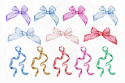 Watercolor Ribbon Bow Bundle, a Decorative Illustration by Stellalunarts (Thumbnail 7 of 7)