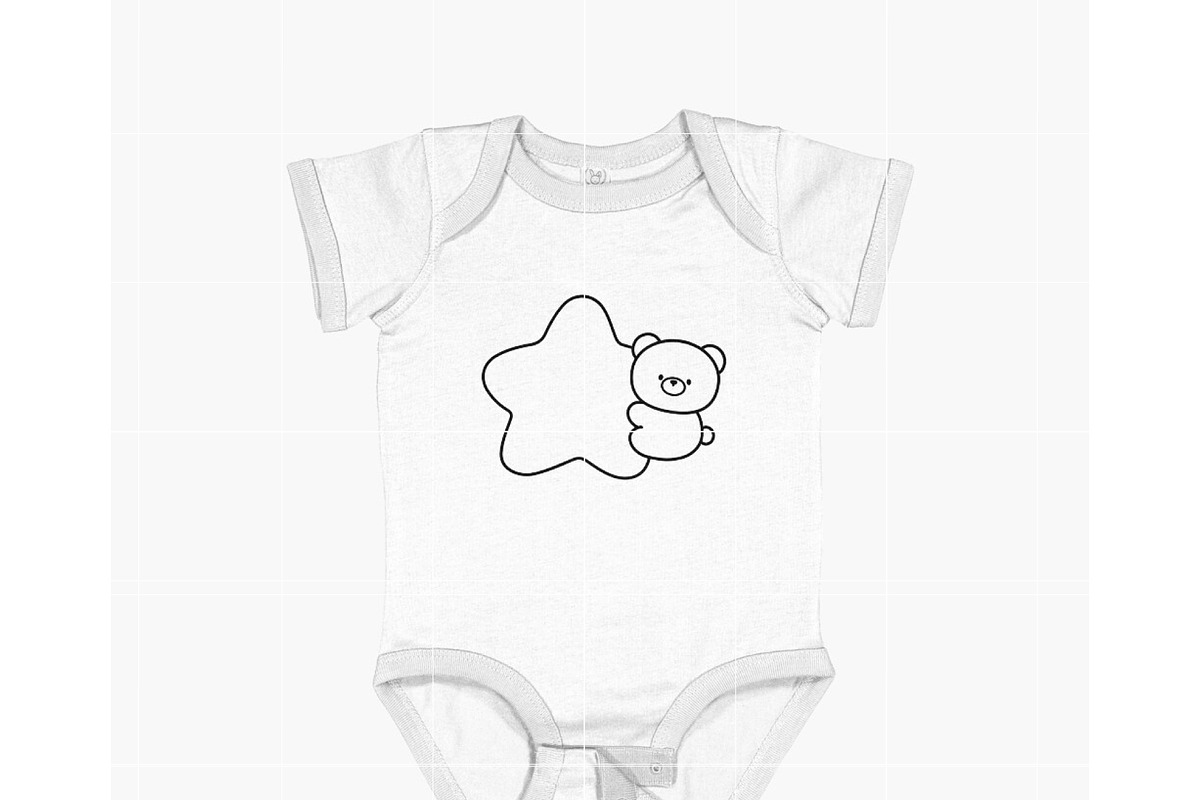 cute bear outline SVG | bear with st, an Illustration by TheHitShop (Photo 4 of 10)
