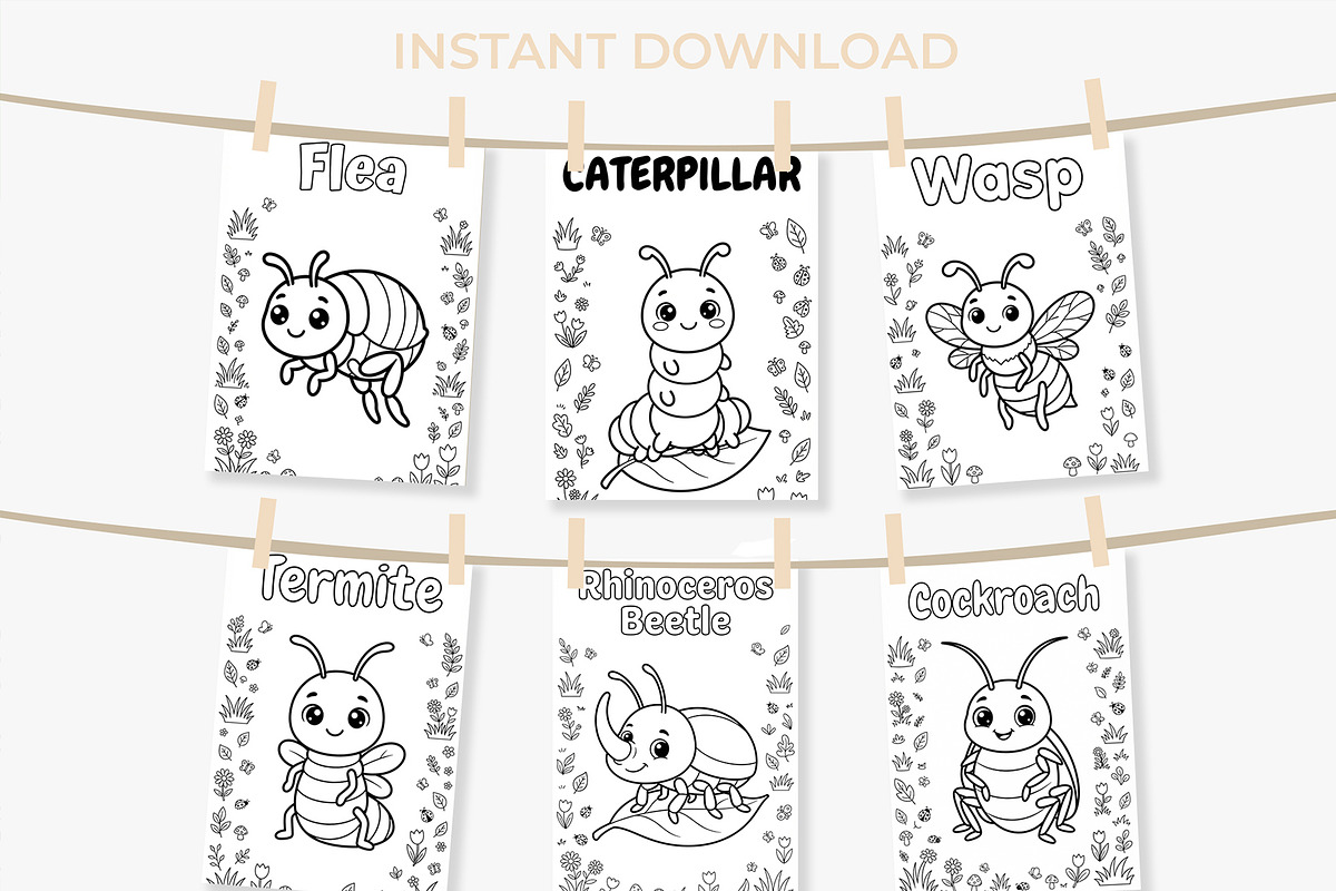 Insect Coloring Book for Kids, an Education Illustration by Mohammad Sarfaraz (Photo 7 of 13)