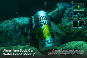 Aluminium Soda Can Mockup, an Advertising Mockup by herutage