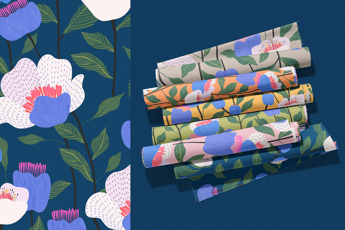 Naive Abstract Flower Market Pattern, a Pattern Graphic by likorbut (Photo 12 of 14)
