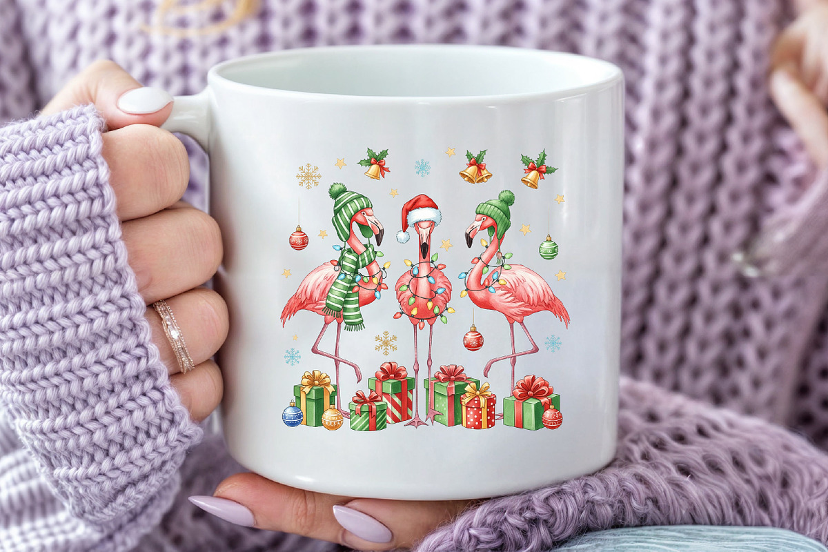 Christmas Flamingo png, an Illustration by Craft Nest (Photo 5 of 6)
