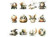 Halloween Baby Shower PNG & Patterns, a Seasonal Illustration by Nicole Branger Art (Thumbnail 10 of 23)
