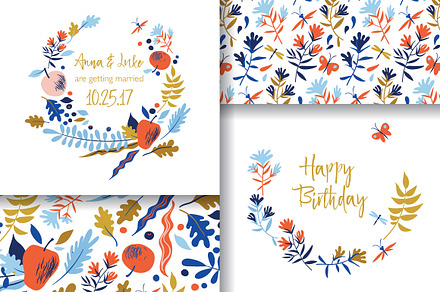 Autumn pattern & cards