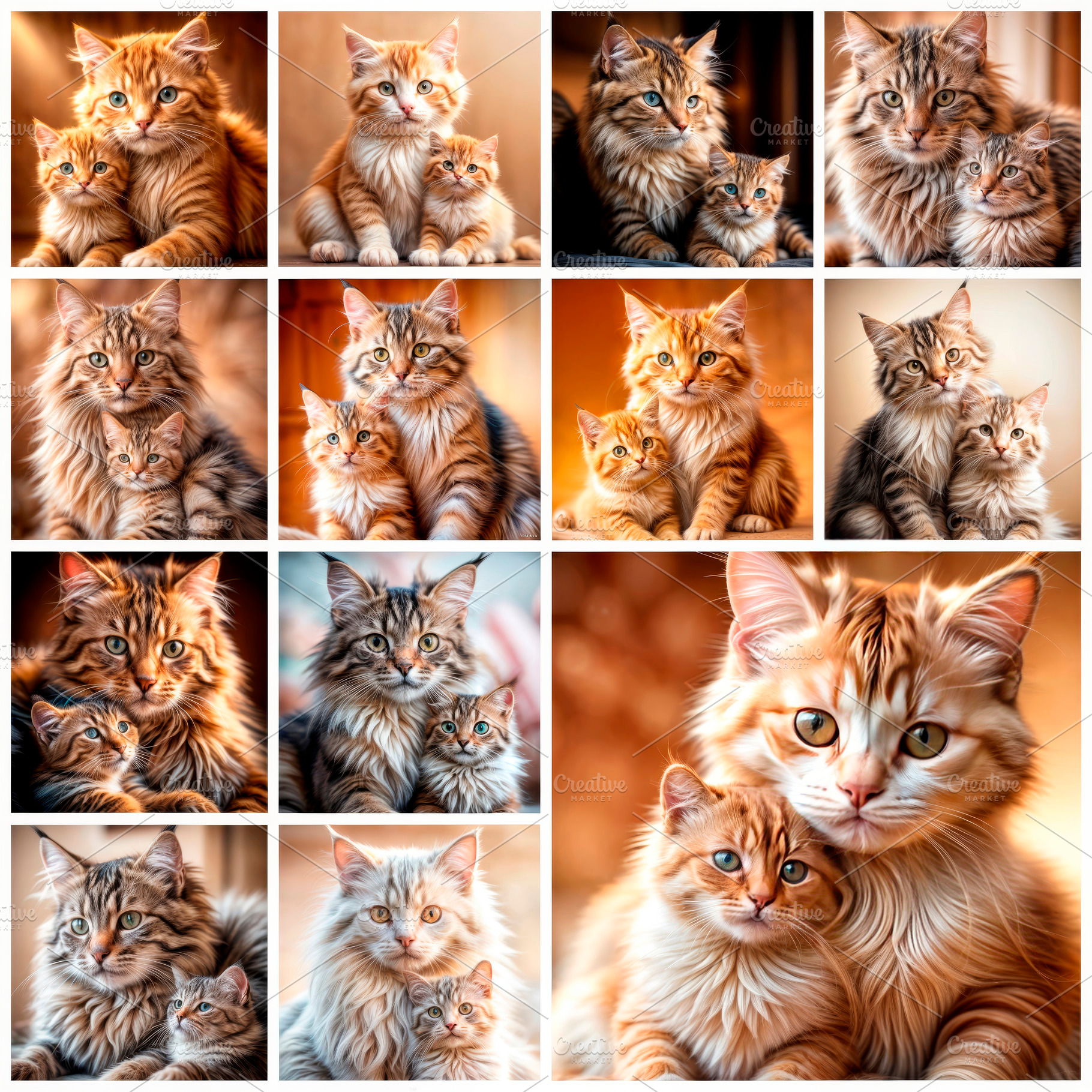 cat - mother and her baby, an Animal Photo by TatsianaSalauyova